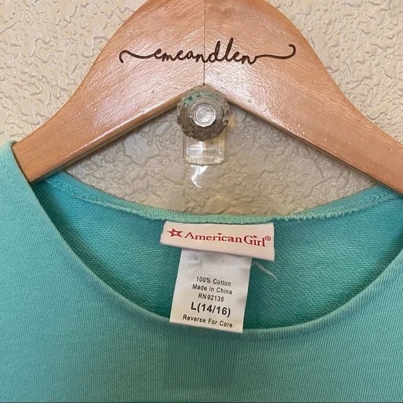 Girls' Aqua Floral Graphic Tee - Picture 3 of 3